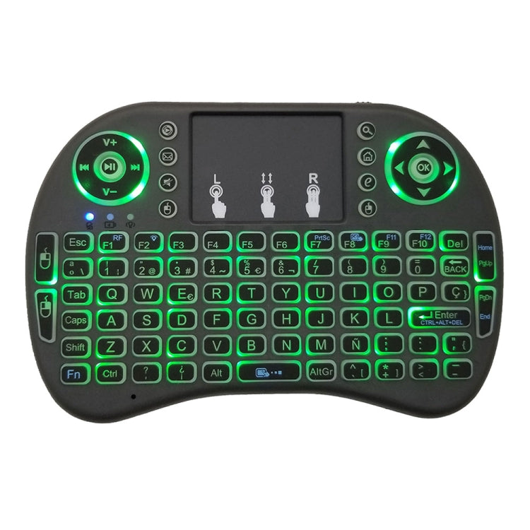 Support Language: Spanish i8 Air Mouse Wireless Backlight Keyboard with Touchpad for Android TV Box & Smart TV & PC Tablet & Xbox360 & PS3 & HTPC/IPTV, Spanish