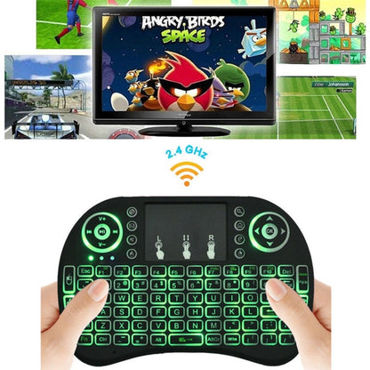 Support Language: Spanish i8 Air Mouse Wireless Backlight Keyboard with Touchpad for Android TV Box & Smart TV & PC Tablet & Xbox360 & PS3 & HTPC/IPTV, Spanish