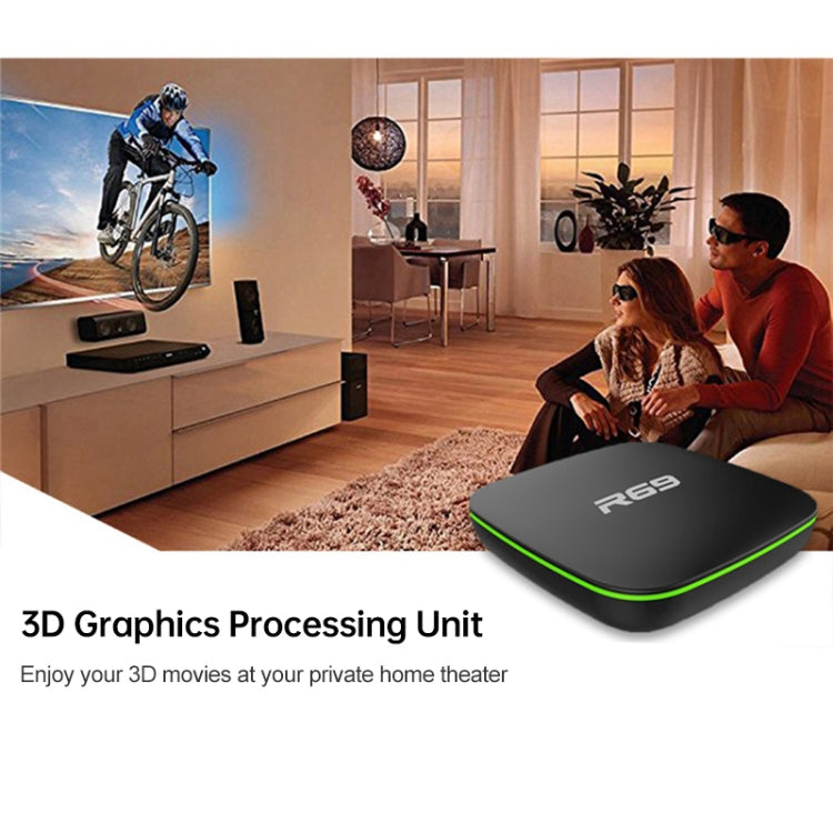 R69 1080P HD Smart TV BOX Android 4.4 Media Player with Remote Control, Quad Core Allwinner H3, RAM: 1GB, ROM: 8GB, 2.4G WiFi, LAN, EU Plug, 1GB+8GB