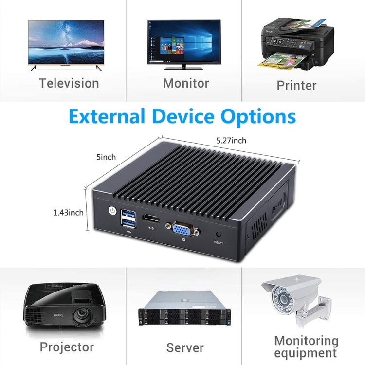 K660G4 Windows and Linux System Mini PC, Intel Celeron Processor N2840 Quad-Core 2M Cache,1.83GHz, up to 2.25GHz, 8GB RAM + 128GB SSD, US Plug, 8GB+128GB AU Plug, 8GB+128GB EU Plug, 8GB+128GB UK Plug, 8GB+128GB US Plug