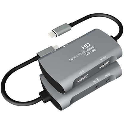 Z30A HDMI Female + Mic to HDMI Female + Audio + USB-C / Type-C Video Capture Box, Z30A