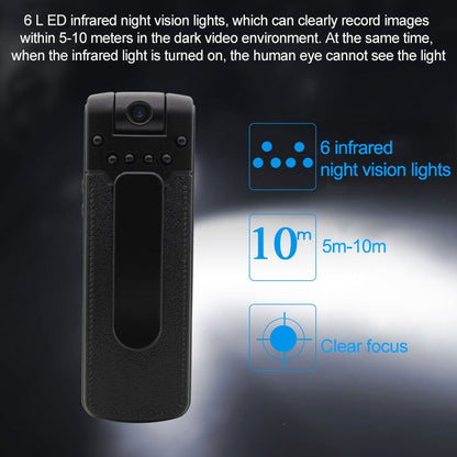 B18 Back Clip Design 1080P HD Camera Recording Pen, Support Motion Detection / Infrared Night Vision /180 Degrees Rotation Camera / TF Card