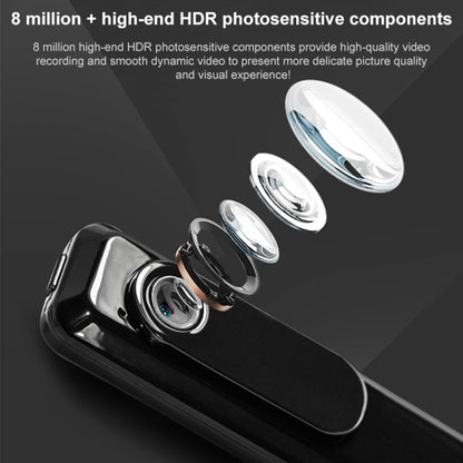 C181 1080P Mini Back Clip 130 Degree Small Wide Angle Meeting Lecture Professional Video Recorder Pen without TF Card, Without TF Card