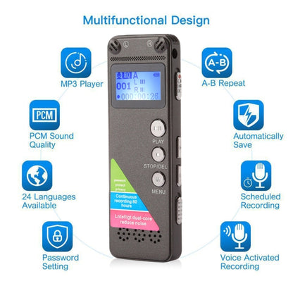VM31 Portable Audio Voice Recorder, 8GB, Support Music Playback, 8GB