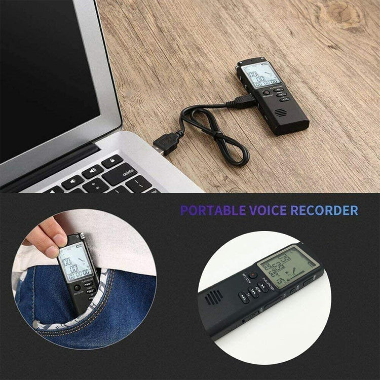T60 Monochrome Screen HD Noise Reduction Digital Voice Recorder, 32G, Support MP3 / WAV Format, 32G