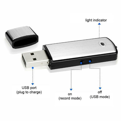 SK858 32GB Rechargeable Portable U-Disk Meeting Voice Recorder, 32GB
