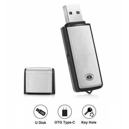SK858 32GB Rechargeable Portable U-Disk Meeting Voice Recorder, 32GB