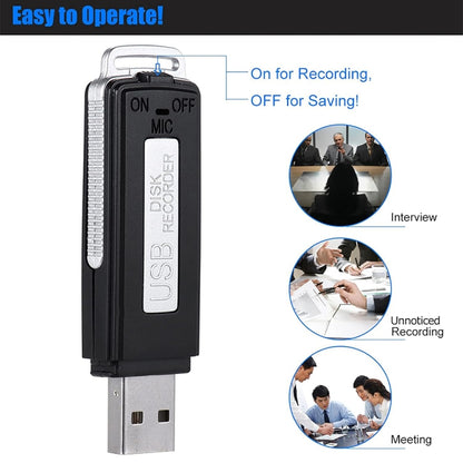 SK868 8GB Rechargeable Portable U-Disk Voice Recorder, 8GB