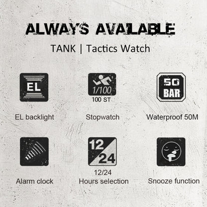 TANK North Edge Men Fashion Professional Military Army Outdoor Sport Waterproof Running Swimming Smart Digital Watch, TANK North Edge