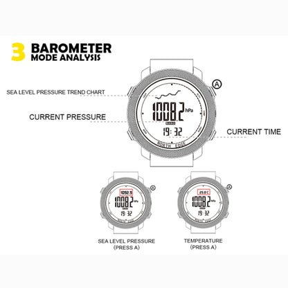 NORTH EDGE Multi-function Waterproof Outdoor Sports Electronic Smart Watch, Support Humidity Measurement / Weather Forecast / Speed Measurement, Style: Nylon Strap, Nylon Strap