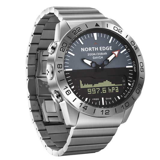 North Edge GAVIA Men Outdoor Sport 50m Waterproof Smart Digital Watch Diving Watch, Support Barometer & Pedometer, GAVIA