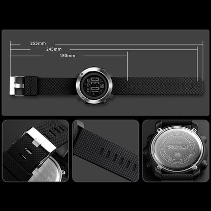SKMEI 1416 Multifunctional Outdoor Fashion Noctilucent Waterproof Steel Ring Digital Watch, Steel Ring, 1416 Steel Ring