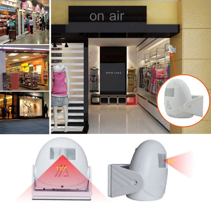 5301 Wireless Infrared Motion Sensor Welcome Alarm Intelligent Greeting Warning Doorbell, IR Distance: 10m, 5301 White