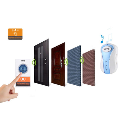 VOYE V008A Home Music Remote Control Wireless Doorbell with 38 Polyphony Sounds, US Plug, V008A