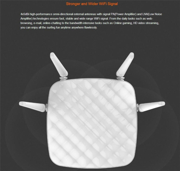 Tenda FH456 Wireless 2.4GHz 300Mbps WiFi Router with 4*5dBi External Antennas, FH456