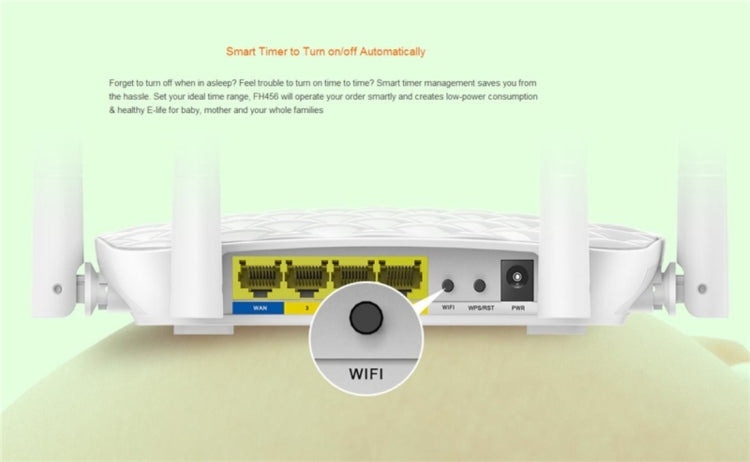 Tenda FH456 Wireless 2.4GHz 300Mbps WiFi Router with 4*5dBi External Antennas, FH456