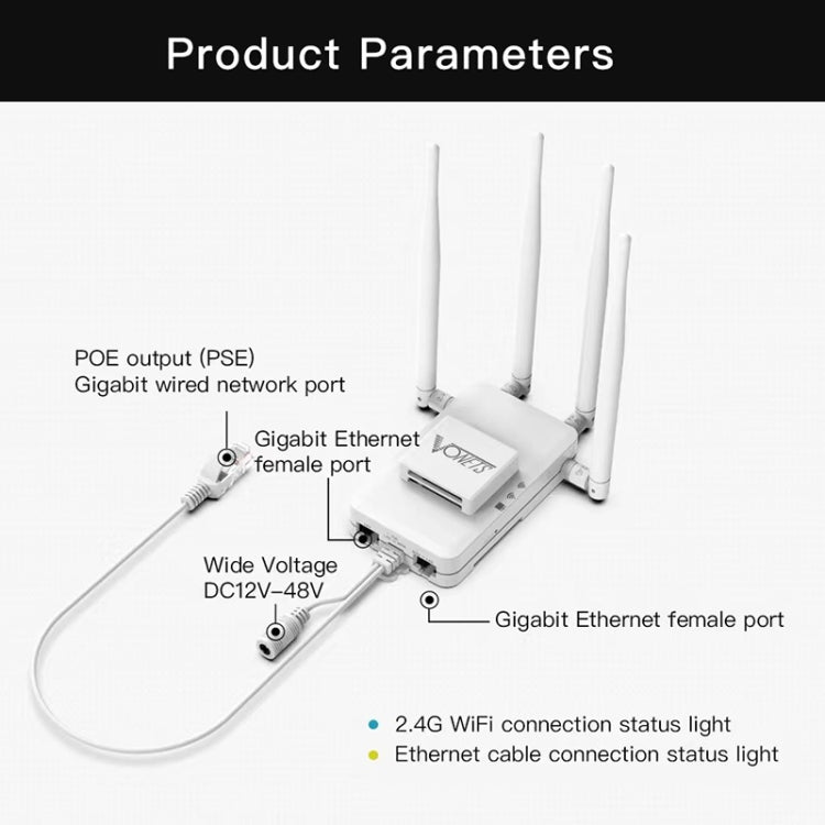 VONETS VAR600-H 600Mbps Wireless Bridge WiFi Repeater, With 4 Antennas + DC Adapter Set, With 4 Antennas + DC Adapter Set