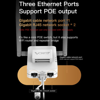 VONETS VAR600-H 600Mbps Wireless Bridge WiFi Repeater, With Power Adapter + DC Adapter Set, With Power Adapter + DC Adapter Set