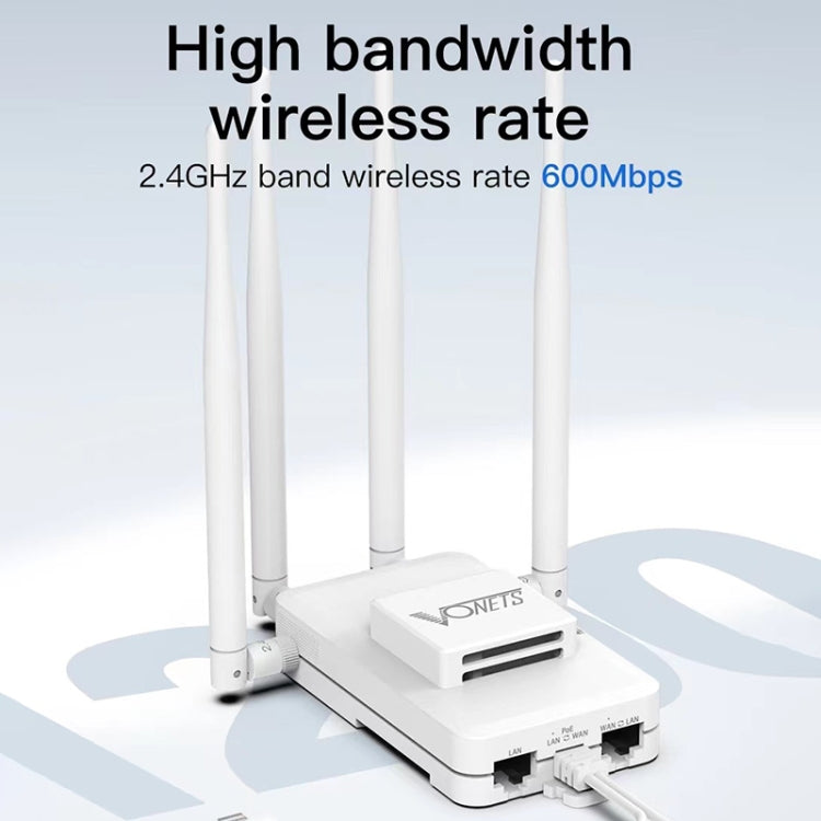 VONETS VAR600-H 600Mbps Wireless Bridge WiFi Repeater, With Power Adapter + DC Adapter Set, With Power Adapter + 4 Antennas + DC Adapter Set