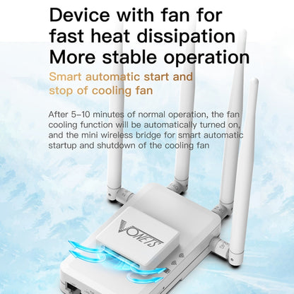 VONETS VAR600-H 600Mbps Wireless Bridge WiFi Repeater, With Power Adapter + DC Adapter Set, With Power Adapter + 4 Antennas + DC Adapter Set