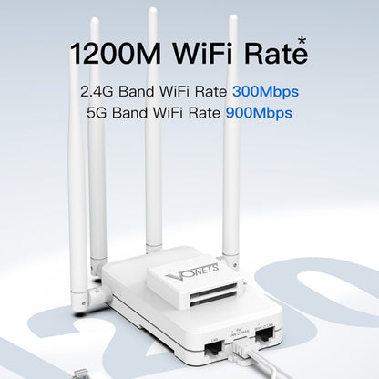 VONETS VAR1200-L 1200Mbps Wireless Bridge Built-in Antenna Dual-Band WiFi Repeater, With DC Adapter Set, VAR1200-L With DC Adapter Set