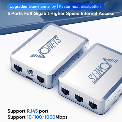 VONETS VS500 5 Ports Ethernet Gigabit Switch with DC Adapter + Rail Fixing Buckle Set, VS500 with DC Adapter + Rail Fixing Buckle Set