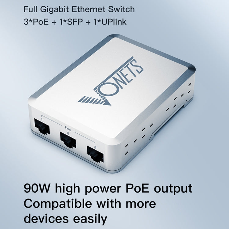 VONETS VSP510 5 Ports Ethernet Gigabit Switch with DC Adapter + Rail Fixing Buckle Set, VSP510 with DC Adapter + Rail Fixing Buckle Set