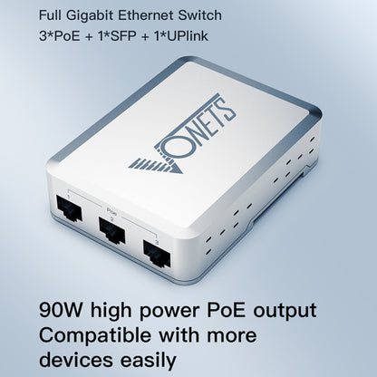 VONETS VSP510 5 Ports Ethernet Gigabit Switch with DC Adapter + Rail Fixing Buckle + SFP Optical Module Set, VSP510 with DC Adapter + Rail Fixing Buckle + SFP Optical Module Set