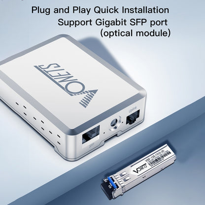 VONETS VSP510 5 Ports Ethernet Gigabit Switch with DC Adapter + Rail Fixing Buckle + SFP Optical Module Set, VSP510 with DC Adapter + Rail Fixing Buckle + SFP Optical Module Set