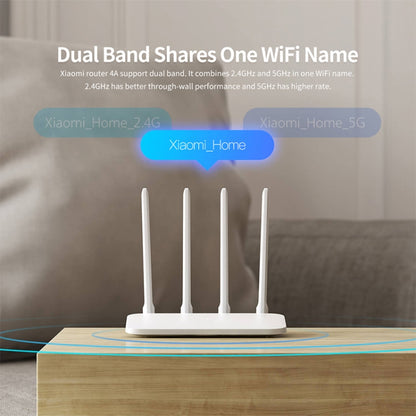 Original Xiaomi WiFi Router 4A Smart APP Control AC1200 1167Mbps 128MB 2.4GHz & 5GHz Dual-core CPU Gigabit Ethernet Port Wireless Router Repeater with 4 Antennas, Support Web & Android & iOS, US Plug, 4A (Dual-core CPU)