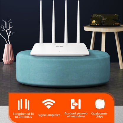 Tenda F6 300Mbps 4 External 5dBi Antennas Wireless N300 Easy Setup Router, F6