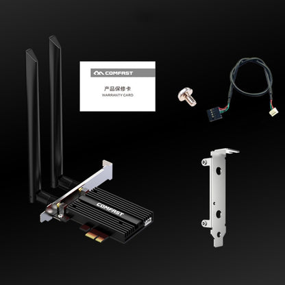 COMFAST CF-AX200 PRO 3000Mbps Bluetooth PCI-E Wifi Network Card Adapter with 2 Antennas, CF-AX200 PRO