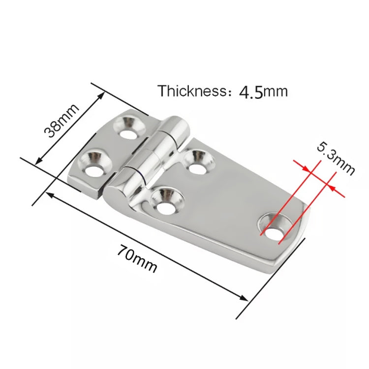 38x70mm 316 Stainless Steel Yacht RV Hinge Control Cabinet Hinge, 38x70mm