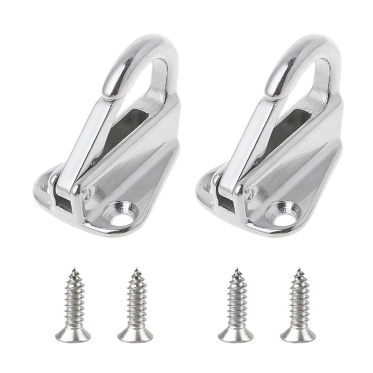 316 Stainless Steel Yacht Fender Hook Spring Coat Hook with 2 x 3.9x13 Screws, Spring Hook with 2 x 3.9x13 Screws
