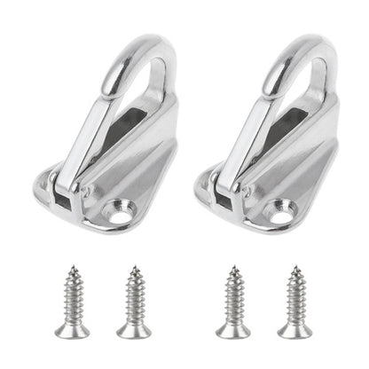 316 Stainless Steel Yacht Fender Hook Spring Coat Hook with 2 x 3.9x13 Screws, Spring Hook with 2 x 3.9x13 Screws