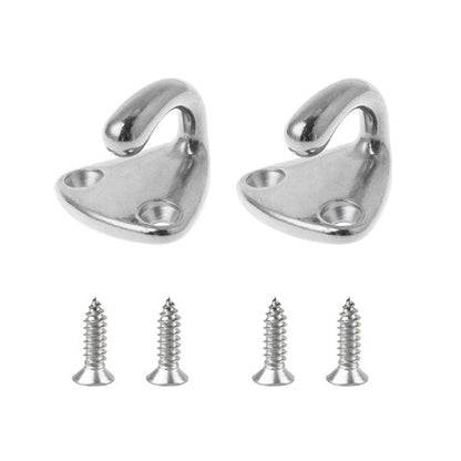 316 Stainless Steel Yacht Fender Hook Coat Hook with 2 x 2.9x13 Screws, with 2 x 2.9x13 Screws