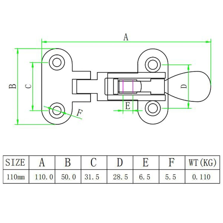 110mm 316 Stainless Steel Ship Door Buckle Distribution Box Buckle, Ship Door Buckle