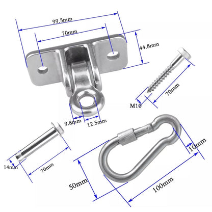 304 Stainless Steel Sandbag Buckle Ring Swing Fixed Holder, with Nut Carabiner, with Nut Carabiner