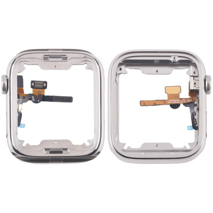 For Apple Watch Series 7 / 8 / 9 45mm LTE Stainless Steel Middle Frame Bezel Plate with Crown Spin Axis Flex Cable, For Apple Watch Series 7 / 8 / 9 45mm LTE(Stainless Steel)