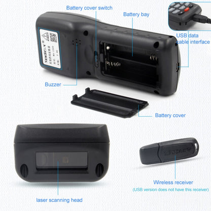 NEWSCAN NS3309 One-dimensional Red Light USB + Wireless Barcode Scanner Collector, NS3309H