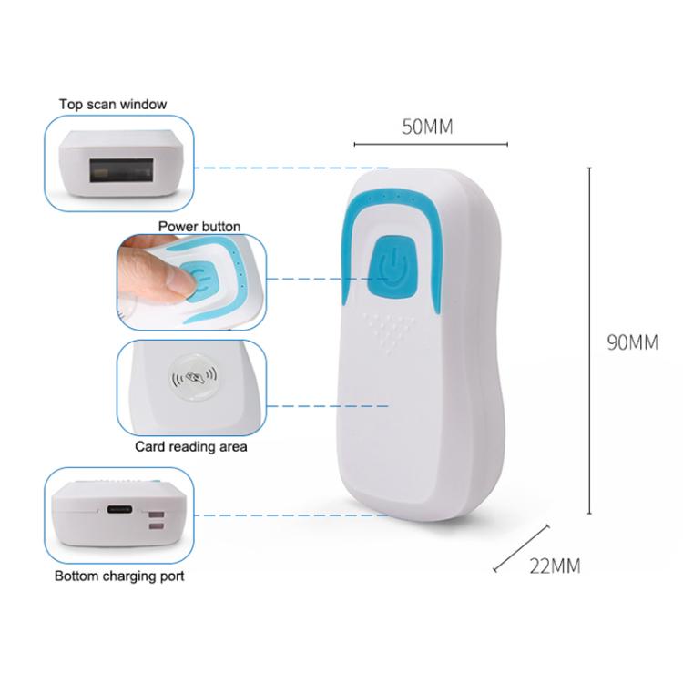 125KHz IC Card Reader Bluetooth RFID 1D/2D Code Scanning Access Control Key, 13.56Mhz