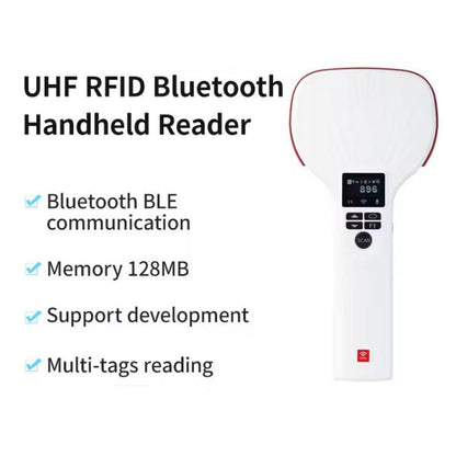 Long Range RFID UHF Portable Handheld Bluetooth Reader, Style: Standard + 2D Head, Standard + 2D Head, EU Plug, Standard + 2D Head, US Plug, Standard + 2D Head, UK Plug