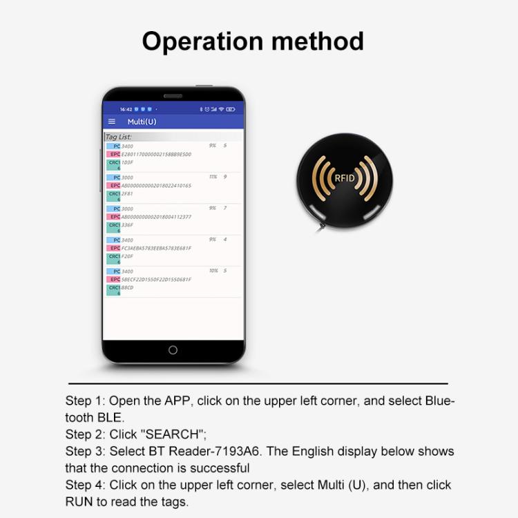 UHF RFID Handheld Portable Tag Bluetooth Reader, UHF RFID Bluetooth Reader