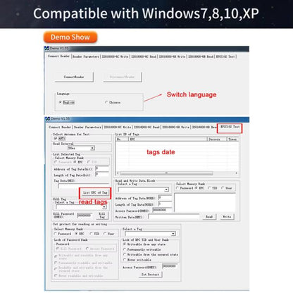UHF RFID Desktop Reader / Writer Dual-Mode Output Electronic Tag Writer, UHF RFID Desktop Reader