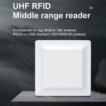 UHF Electronic Tag Identification RFID Reader / Writer 7dbi Antenna Integrated Reader, Style: USB Virtual Port, USB Virtual Port