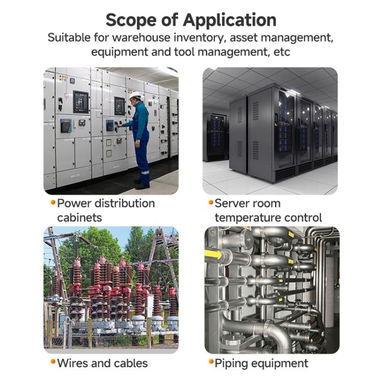 4-Channel UHF RFID Reader Writer with Antenna, MODBUS Passive Temperature Sensor Reader for Electric Power Monitoring, RFID Reader with Antenna
