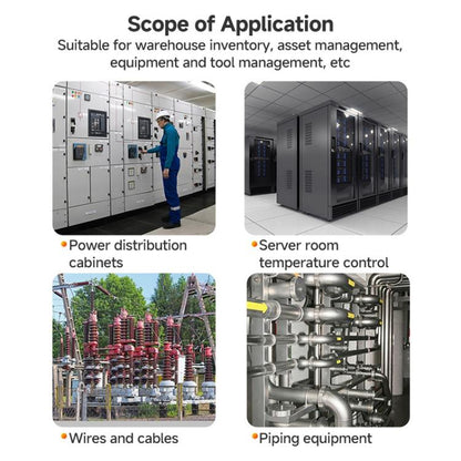 4-Channel UHF RFID Reader Writer with Antenna, MODBUS Passive Temperature Sensor Reader for Electric Power Monitoring, RFID Reader with Antenna