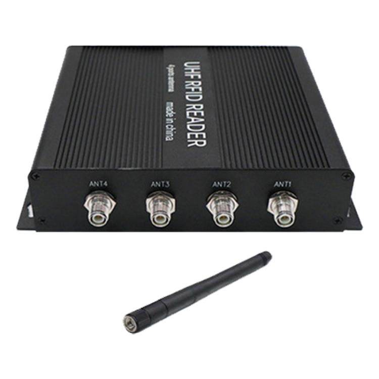 RFID 4-Channel UHF Long-Range Reader with Antenna, Industrial Access Control & Warehouse Management RFID Reader / Writer, Reader with Antenna
