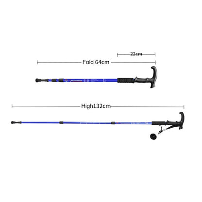 132cm Telescopic Outdoor Three-section Trekking Pole, Silver#132cm