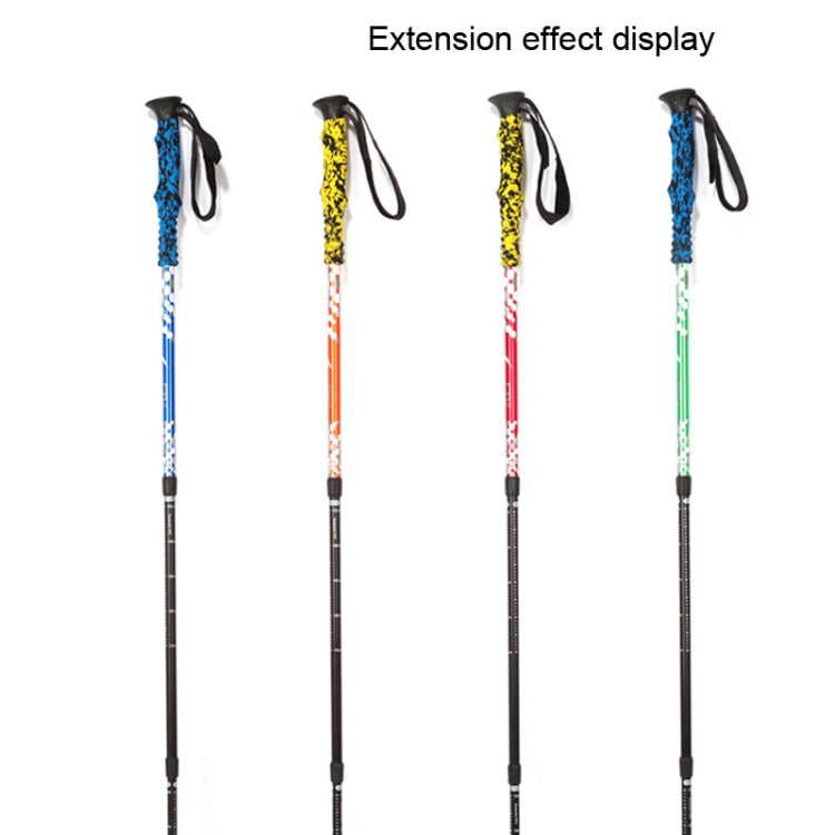 135cm Adjustable Portable Height Outdoor Aluminum Trekking Poles, Red#135cm, Green#135cm